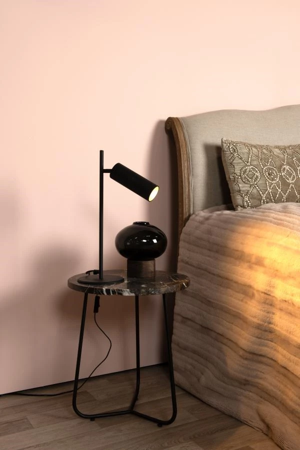 Lucide CLUBS - Lampe de bureau - 1xGU10 - Noir - ambiance 1